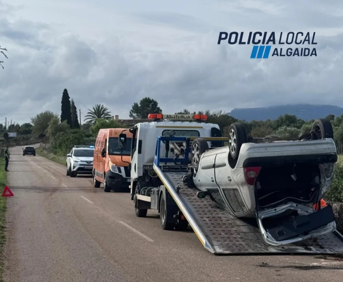 Ensurt sense ferits en bolcar un cotxe entre Algaida i Sencelles per evitar un moix.