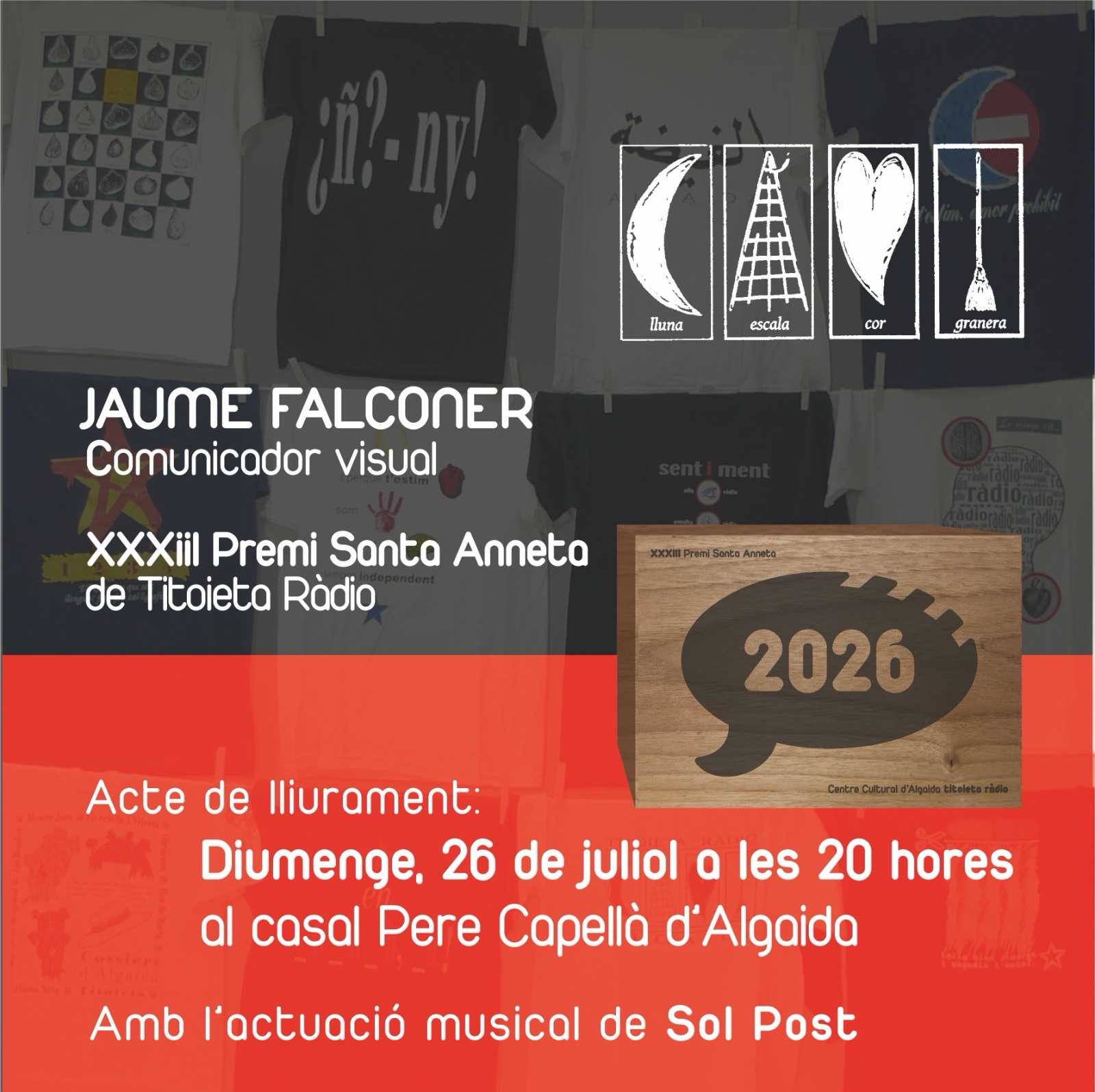 Titoieta Ràdio atorga el XXXIII Premi Santa Anneta a&nbsp;Jaume Falconer Perelló.